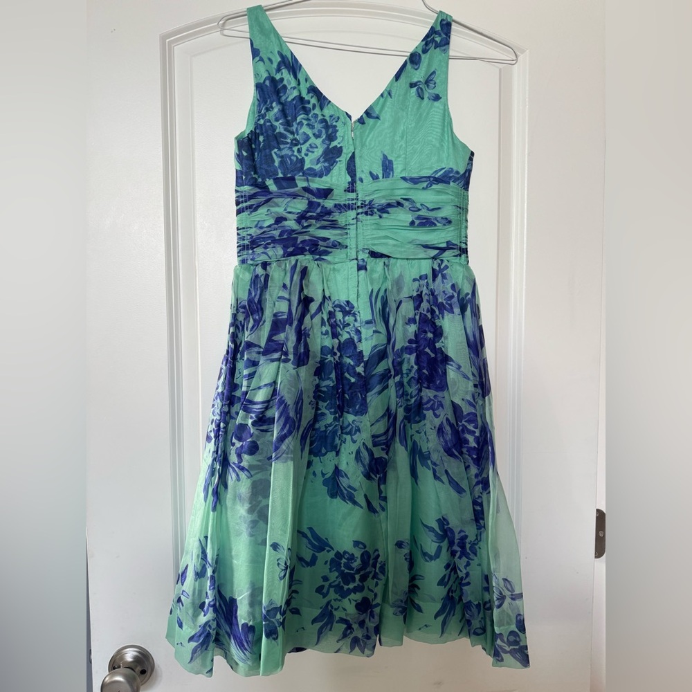 Rare Anthropologie Elevenses vintage style Floral Silk Dress with bow size 10 - Picture 3 of 6